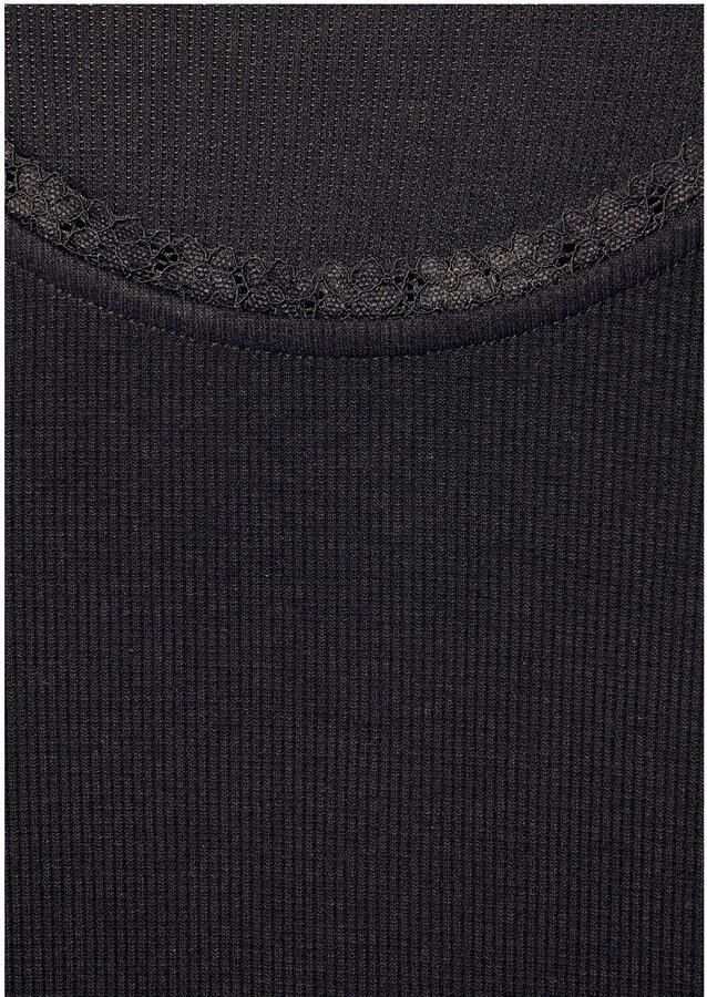 Lascana Shirt met lange mouwen Met fijne kant bij de hals van zachte viscose-ribkwaliteit (1-delig) - Foto 2