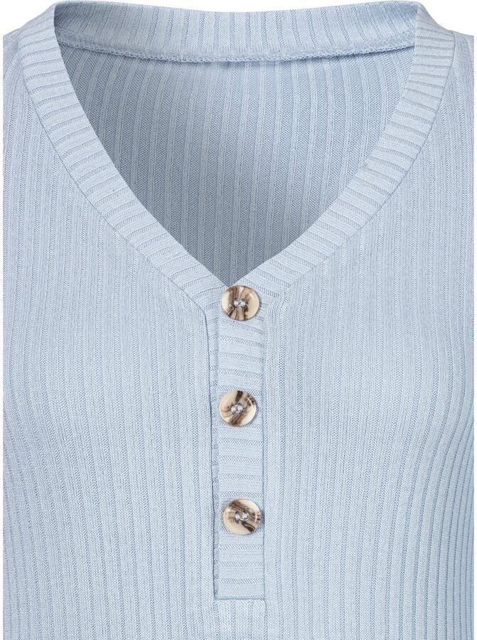 Lascana Shirt met lange mouwen Met korte knoopsluiting van zachte viscose-ribkwaliteit - Foto 3