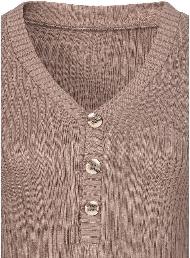 Lascana Shirt met lange mouwen Met korte knoopsluiting van zachte viscose-ribkwaliteit - Foto 2