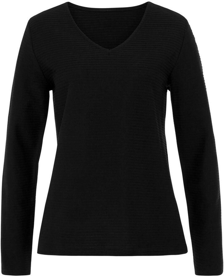 Lascana Shirt met lange mouwen Met streepstructuur in een zachte katoenkwaliteit (2-delig Set van 2) - Foto 2