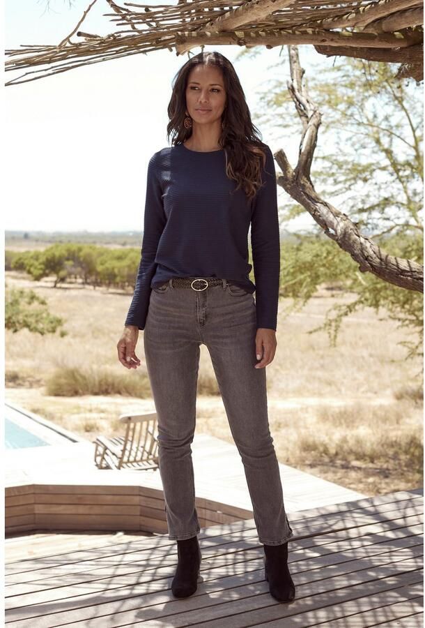 Lascana Shirt met lange mouwen Met streepstructuur in een zachte katoenkwaliteit (2-delig Set van 2) - Foto 7