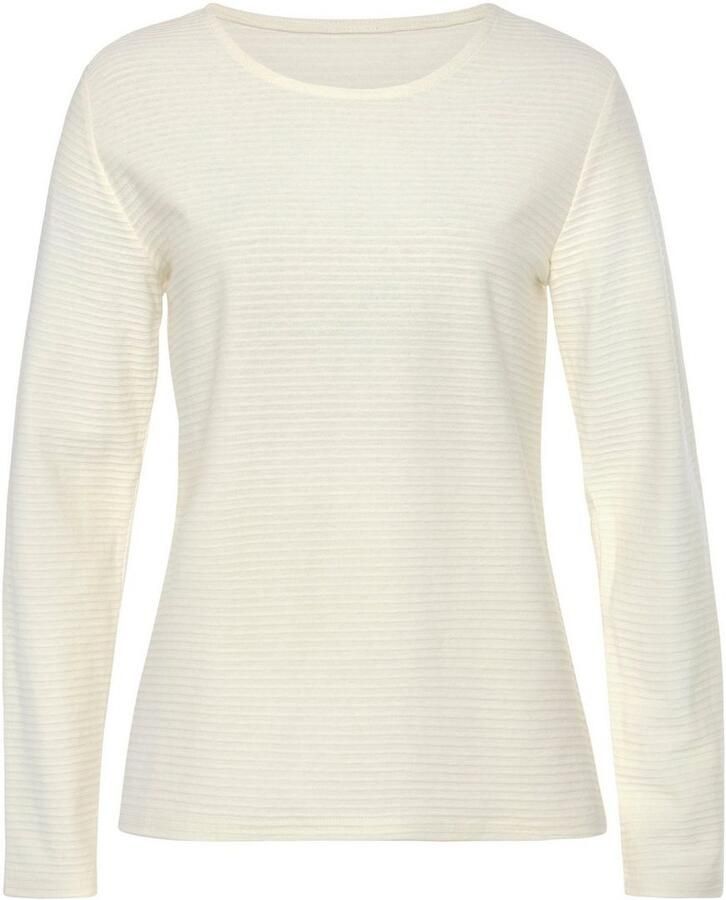 Lascana Shirt met lange mouwen Met streepstructuur in een zachte katoenkwaliteit (2-delig Set van 2) - Foto 2