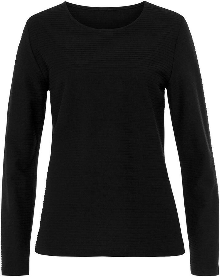 Lascana Shirt met lange mouwen Met streepstructuur in een zachte katoenkwaliteit