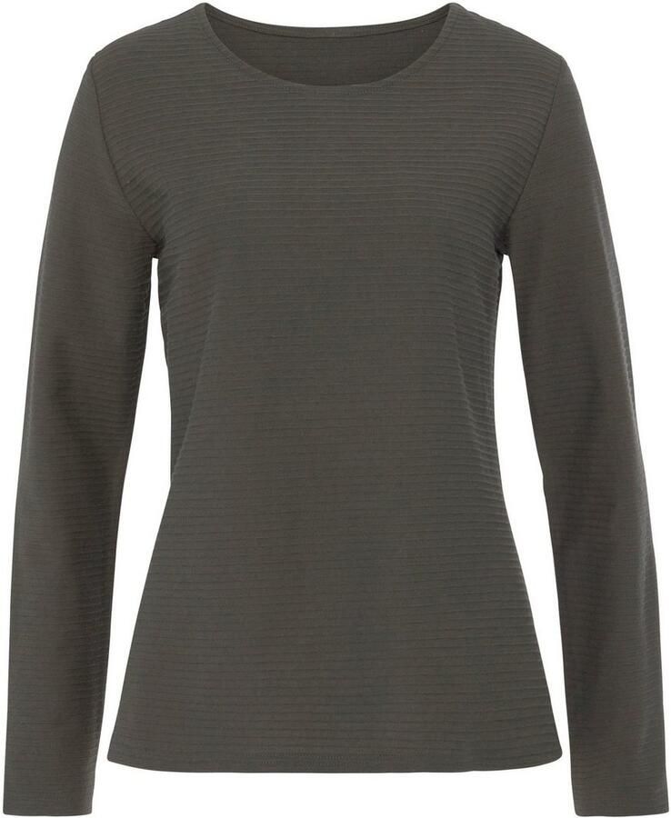 Lascana Shirt met lange mouwen Met streepstructuur in een zachte katoenkwaliteit (2-delig Set van 2)