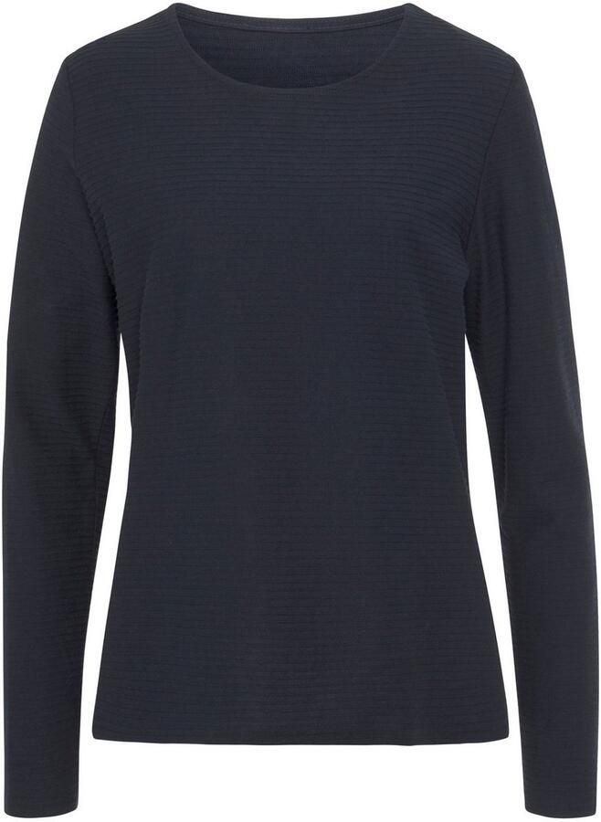 Lascana Shirt met lange mouwen Met streepstructuur in een zachte katoenkwaliteit - Foto 2