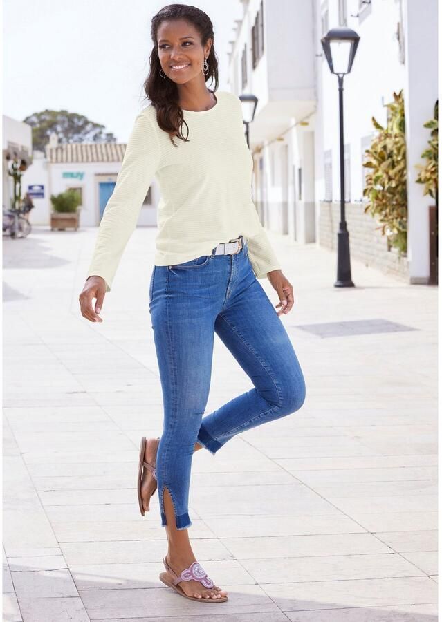 Lascana Shirt met lange mouwen Met streepstructuur in een zachte katoenkwaliteit - Foto 2