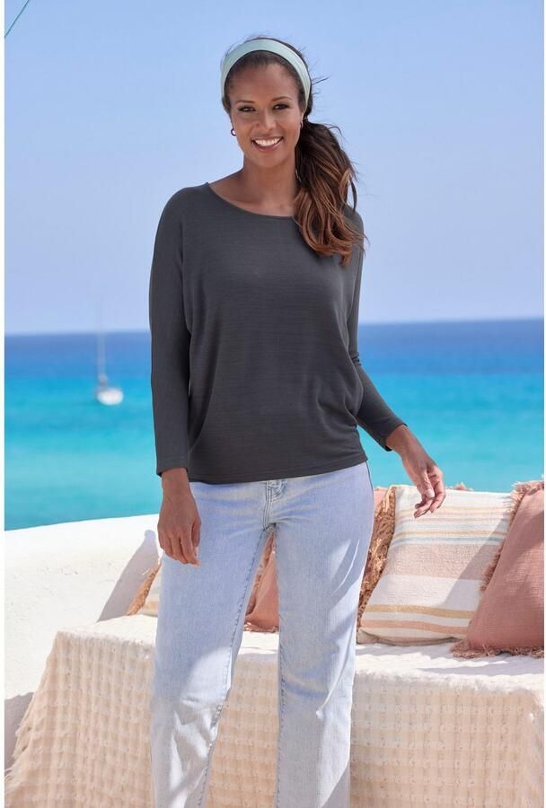 Lascana Shirt met lange mouwen Met vlindermouwen van zacht viscose-fijntricot - Foto 3