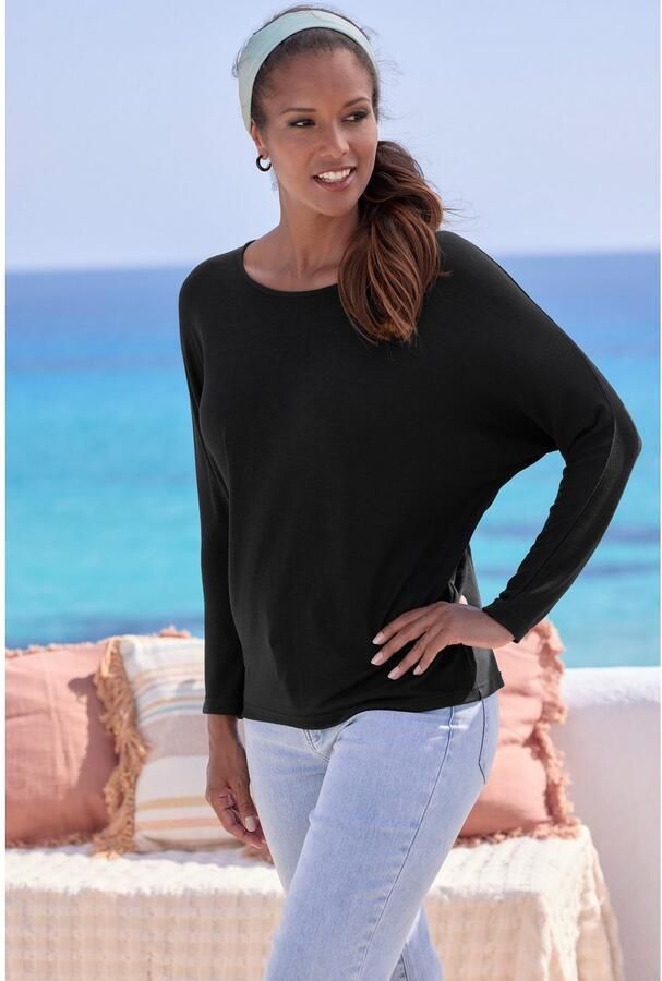 Lascana Shirt met lange mouwen Met vlindermouwen van zacht viscose-fijntricot - Foto 2