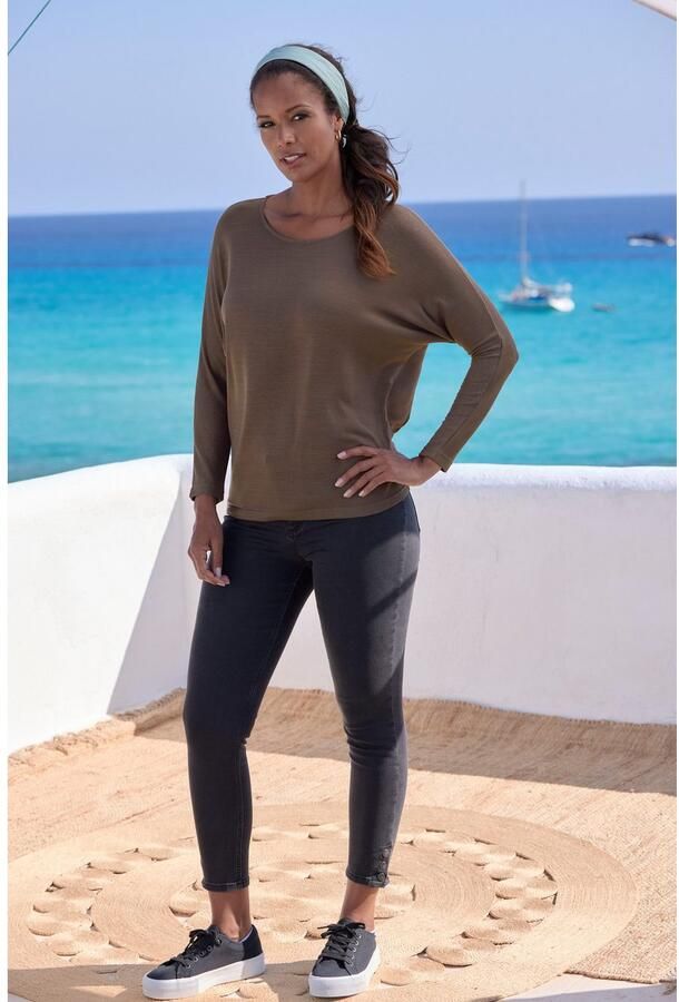 Lascana Shirt met lange mouwen Met vlindermouwen van zacht viscose-fijntricot - Foto 3