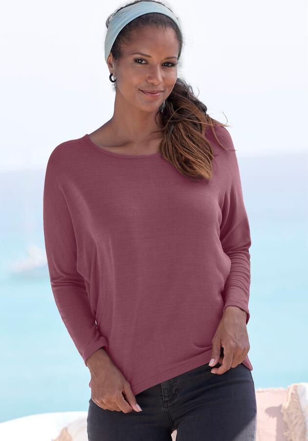 Lascana Shirt met lange mouwen Met vlindermouwen van zacht viscose-fijntricot - Foto 4