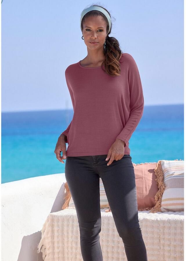 Lascana Shirt met lange mouwen Met vlindermouwen van zacht viscose-fijntricot - Foto 2