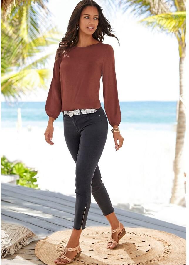 Lascana Shirt met lange mouwen Met wijde mouwen van zachte viscose-stretch - Foto 3