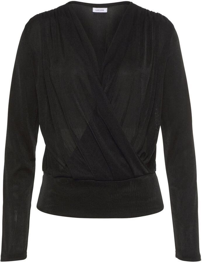 Lascana Shirt met lange mouwen van glanzende kwaliteit