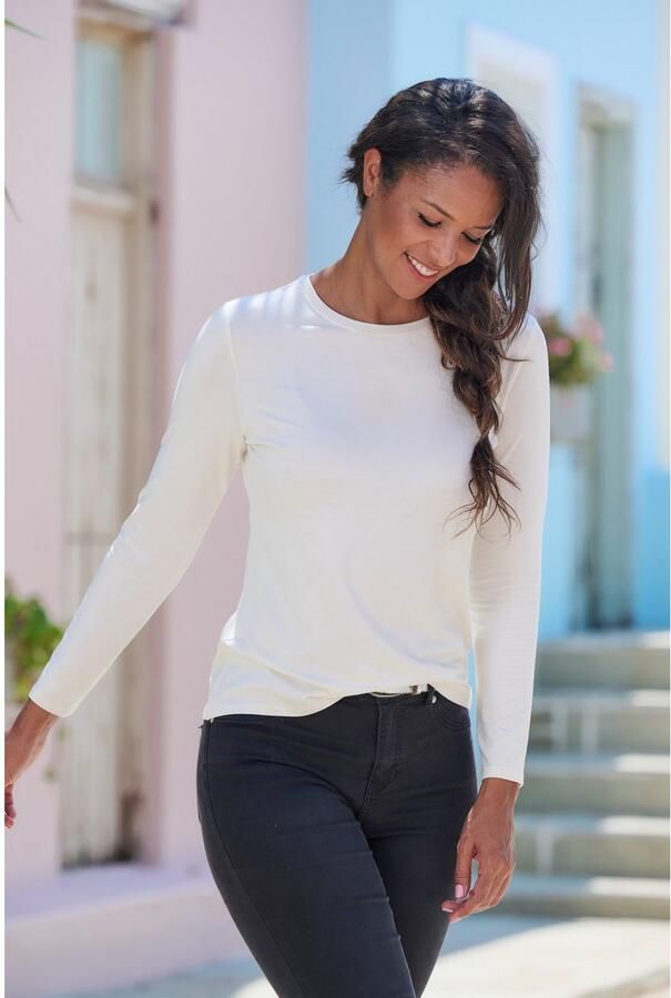 Lascana Shirt met lange mouwen Van zachte viscose-stretch van zachte viscosekwaliteit - Foto 4