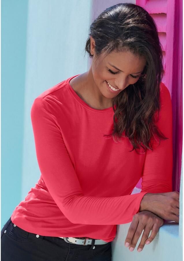 Lascana Shirt met lange mouwen Van zachte viscose-stretch van zachte viscosekwaliteit (Set van 2) - Foto 4