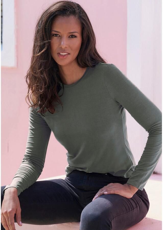 Lascana Shirt met lange mouwen Van zachte viscose-stretch van zachte viscosekwaliteit (Set van 2) - Foto 4