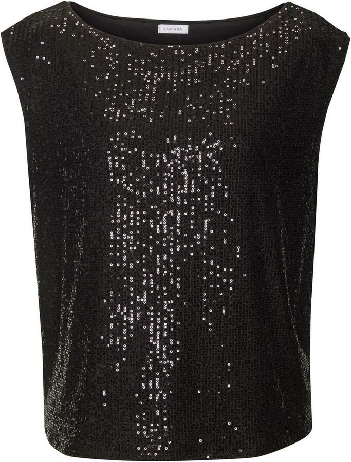 Lascana Shirt met pailletten met brede bandjes partytop feestelijk