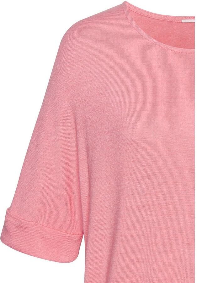 Lascana Shirt met ronde hals Met brede mouwomslag van zacht viscose-fijntricot - Foto 3