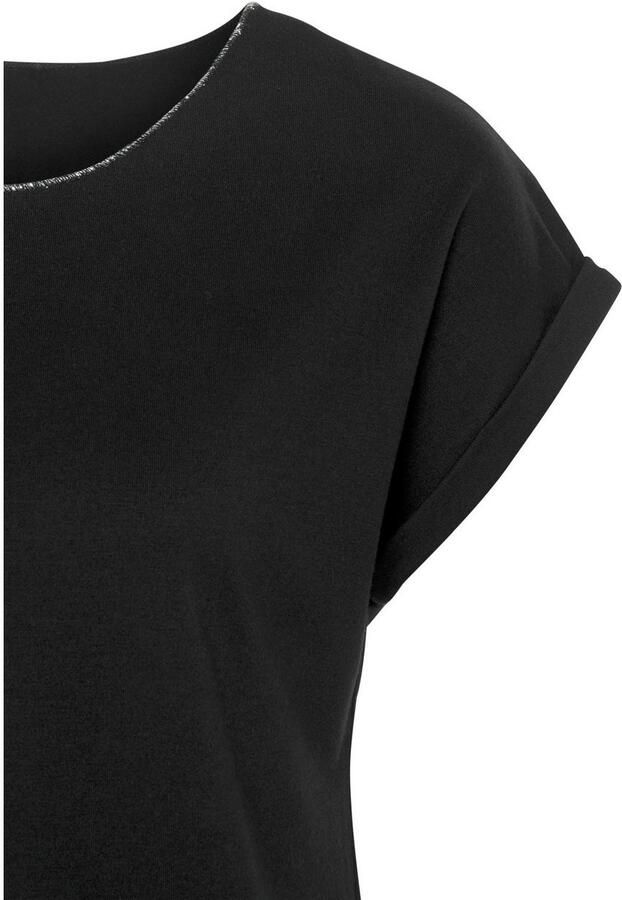 Lascana Shirt met ronde hals Met elegante glinsterafwerkingen in een gemakkelijk te onderhouden kwaliteit (1-delig) - Foto 5