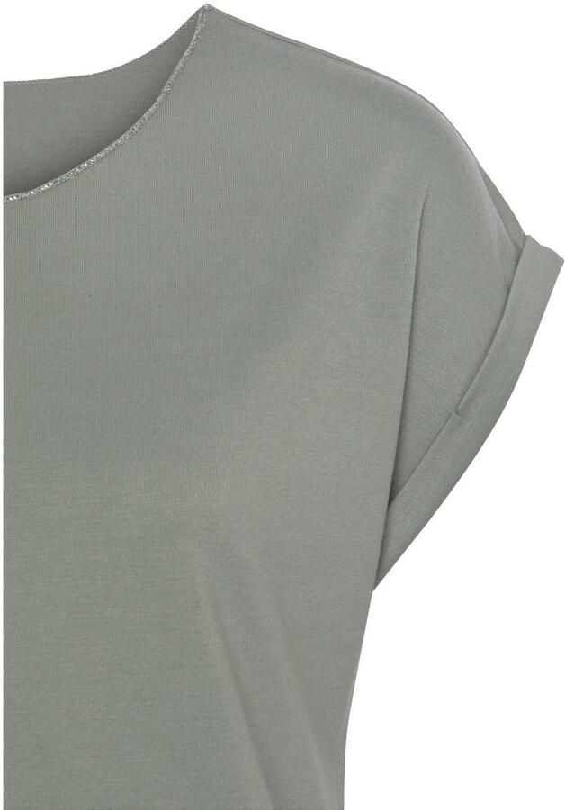 Lascana Shirt met ronde hals Met elegante glinsterafwerkingen in een gemakkelijk te onderhouden kwaliteit (1-delig) - Foto 4