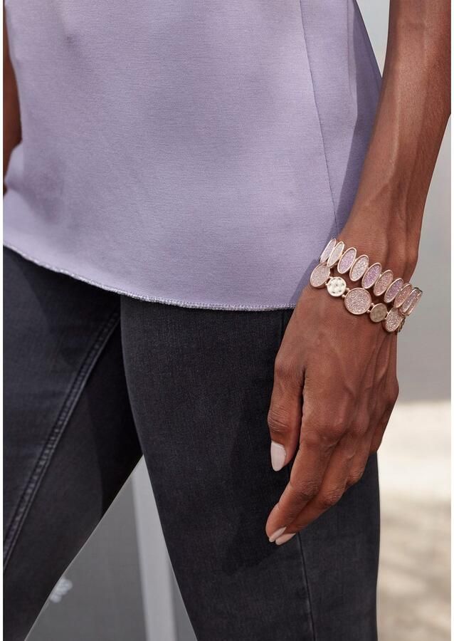 Lascana Shirt met ronde hals Met elegante glinsterafwerkingen in een gemakkelijk te onderhouden kwaliteit (1-delig) - Foto 4