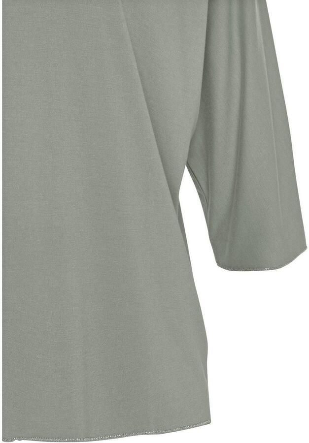 Lascana Shirt met ronde hals Met elegante glinsterafwerkingen in een gemakkelijk te onderhouden kwaliteit (1-delig) - Foto 4