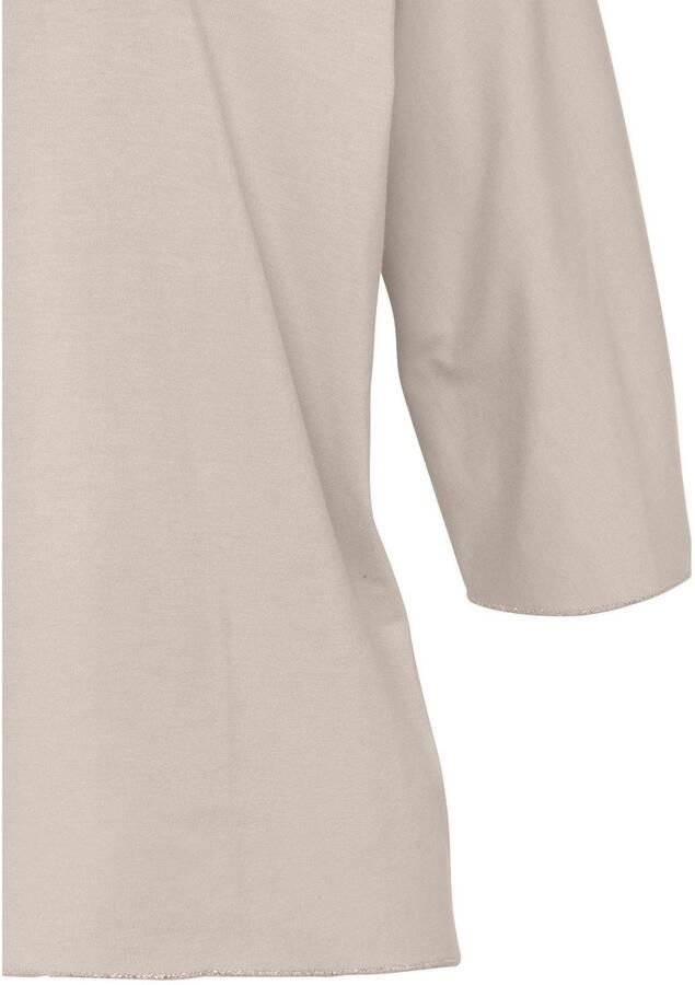 Lascana Shirt met ronde hals Met elegante glinsterafwerkingen in een gemakkelijk te onderhouden kwaliteit (1-delig) - Foto 3