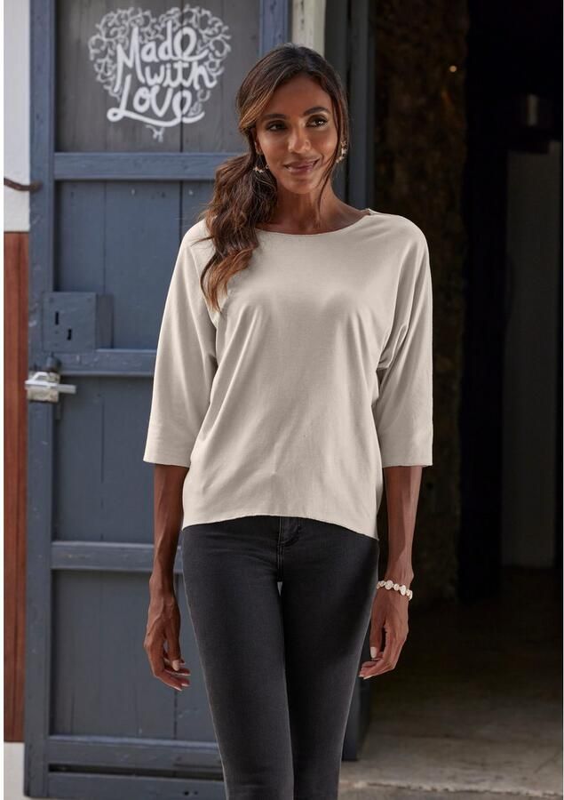 Lascana Shirt met ronde hals Met elegante glinsterafwerkingen in een gemakkelijk te onderhouden kwaliteit (1-delig) - Foto 4