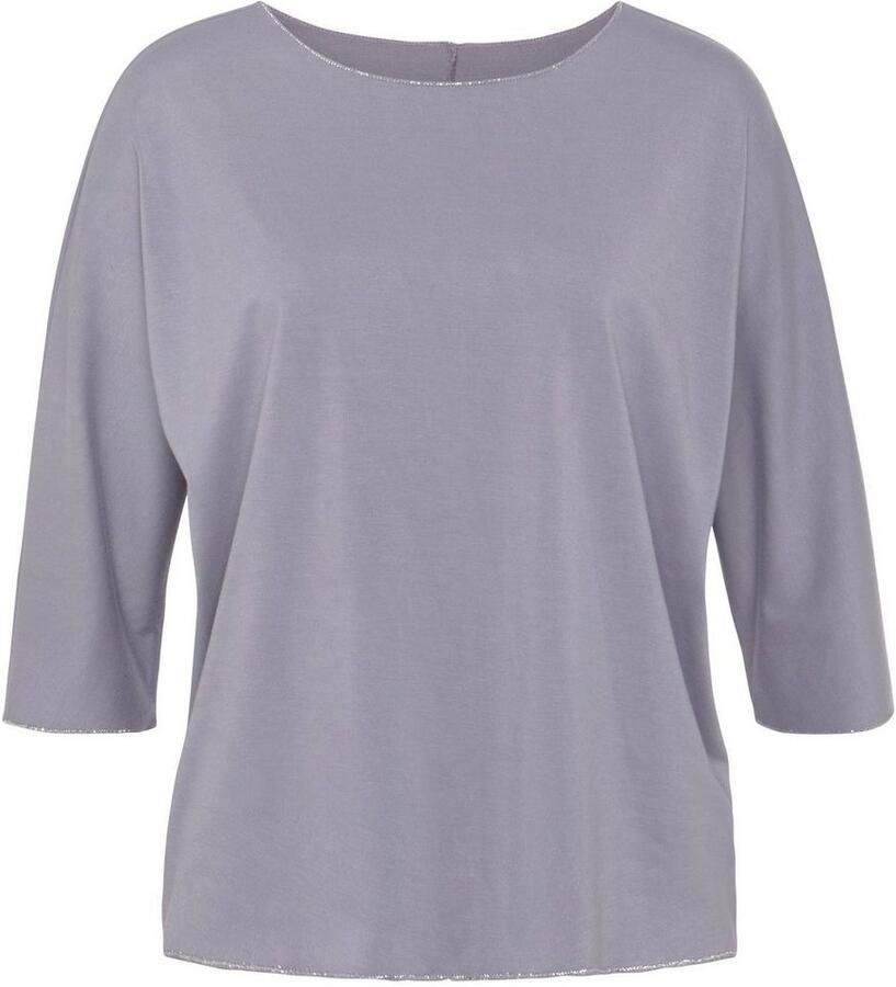 Lascana Shirt met ronde hals Met elegante glinsterafwerkingen in een gemakkelijk te onderhouden kwaliteit (1-delig)