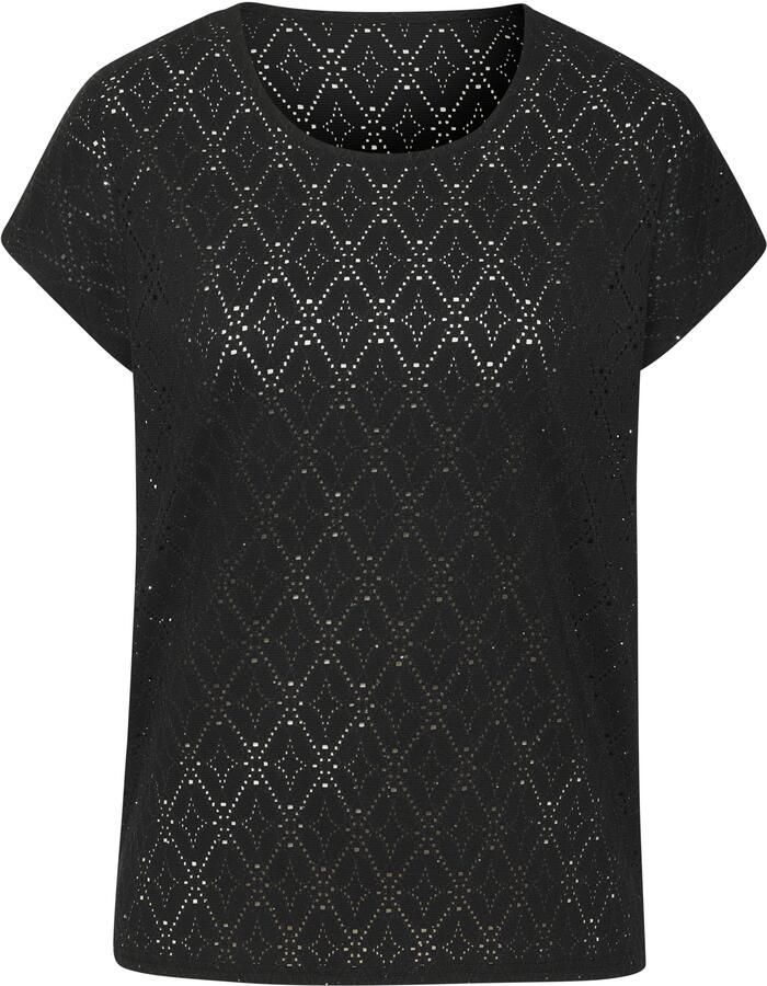 Lascana Shirt met ronde hals Met fonkelende pailletten van hoogwaardige ajour kwaliteit - Foto 3