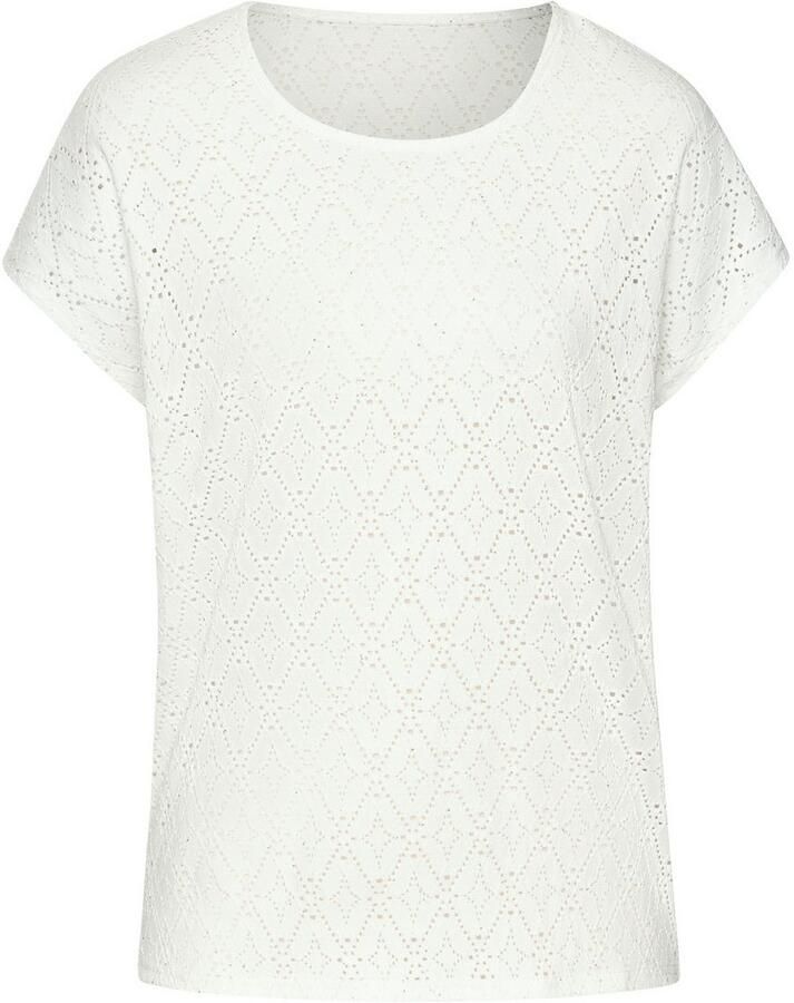 Lascana Shirt met ronde hals Met fonkelende pailletten van hoogwaardige ajour kwaliteit - Foto 4