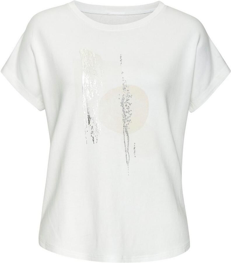 Lascana Shirt met ronde hals Met glanzende folieprint van hoogwaardige french terry-kwaliteit van viscose