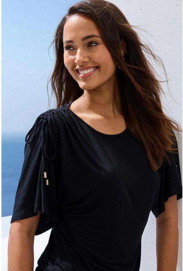 Lascana Shirt met ronde hals Met variabele mouwlengte van zachte viscose-stretch - Foto 5