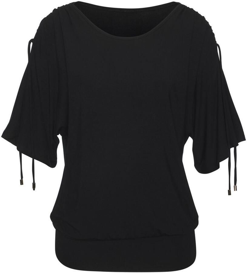 Lascana Shirt met ronde hals Met variabele mouwlengte van zachte viscose-stretch