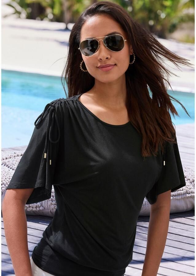 Lascana Shirt met ronde hals Met variabele mouwlengte van zachte viscose-stretch - Foto 2