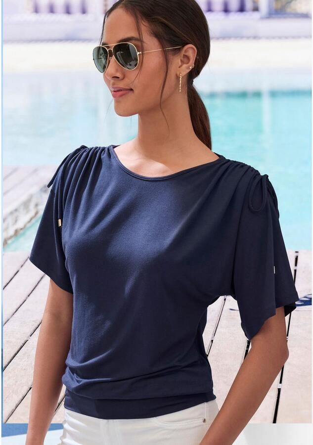 Lascana Shirt met ronde hals Met variabele mouwlengte van zachte viscose-stretch - Foto 3