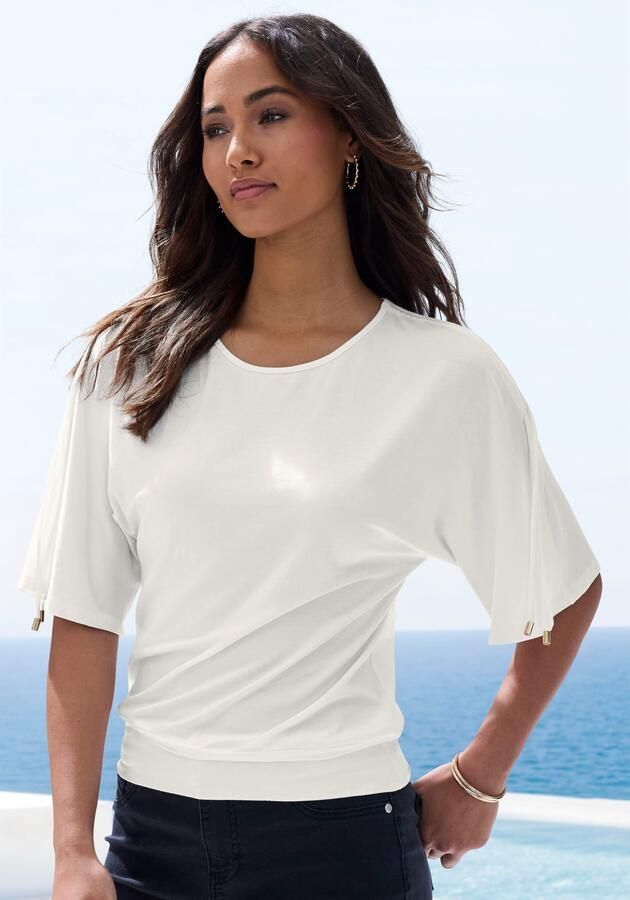 Lascana Shirt met ronde hals Met variabele mouwlengte van zachte viscose-stretch - Foto 7