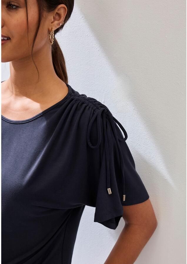 Lascana Shirt met ronde hals Met variabele mouwlengte van zachte viscose-stretch