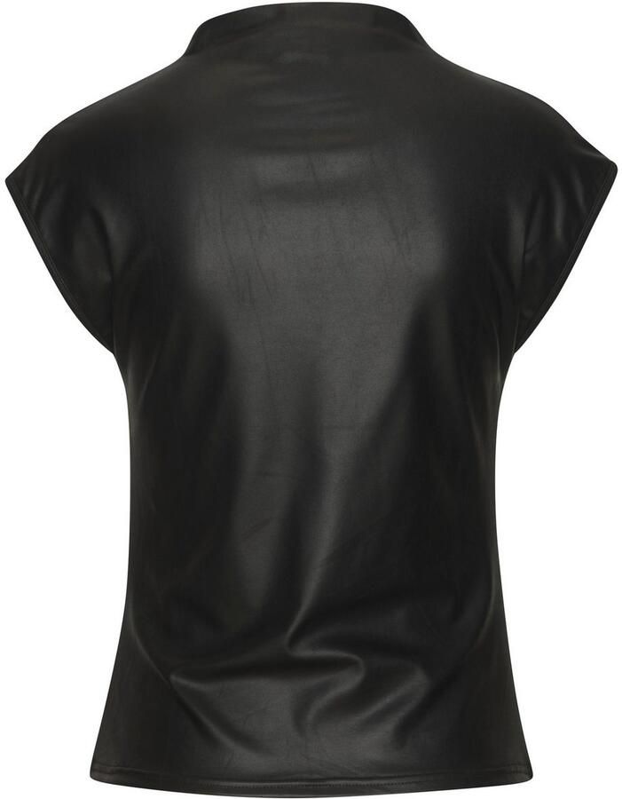 Lascana Shirt met ronde hals van imitatieleer party top