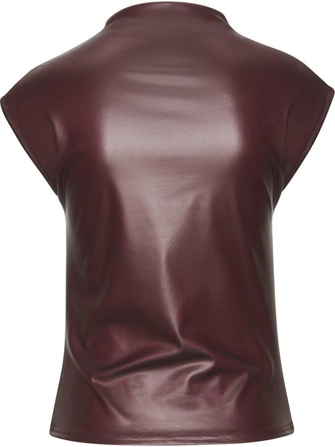 Lascana Shirt met ronde hals van imitatieleer party top