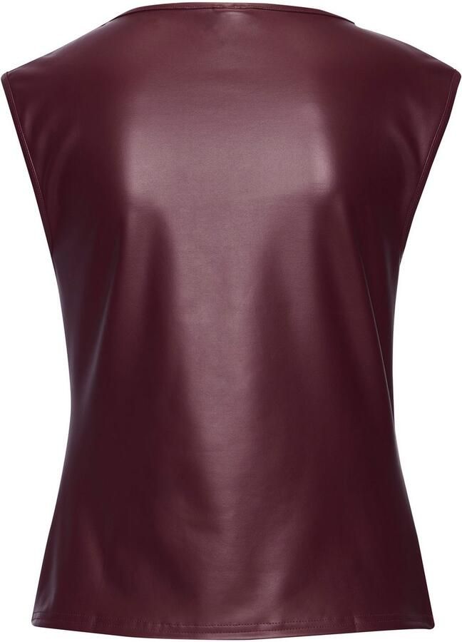 Lascana Shirt met ronde hals van imitatieleer party top - Foto 4