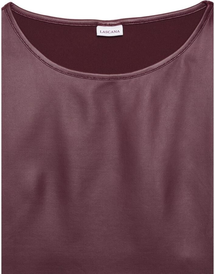 Lascana Shirt met ronde hals van imitatieleer party top