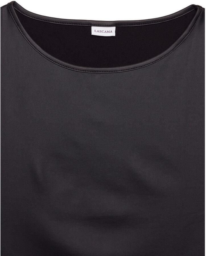 Lascana Shirt met ronde hals van imitatieleer party top