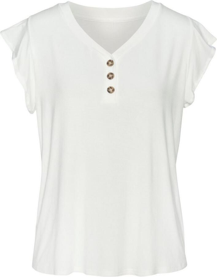 Lascana Shirt Met sierknoppen in hoornlook (2-delig Set van 2)