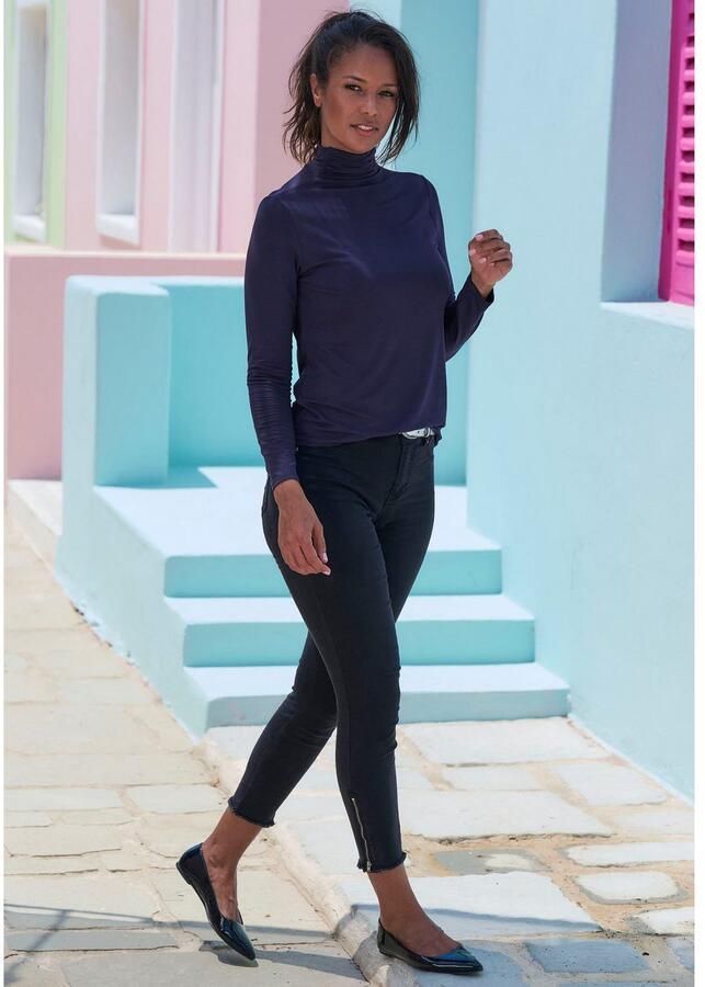 Lascana Shirt met staande kraag Van zachte viscose-stretch van zachte viscosekwaliteit