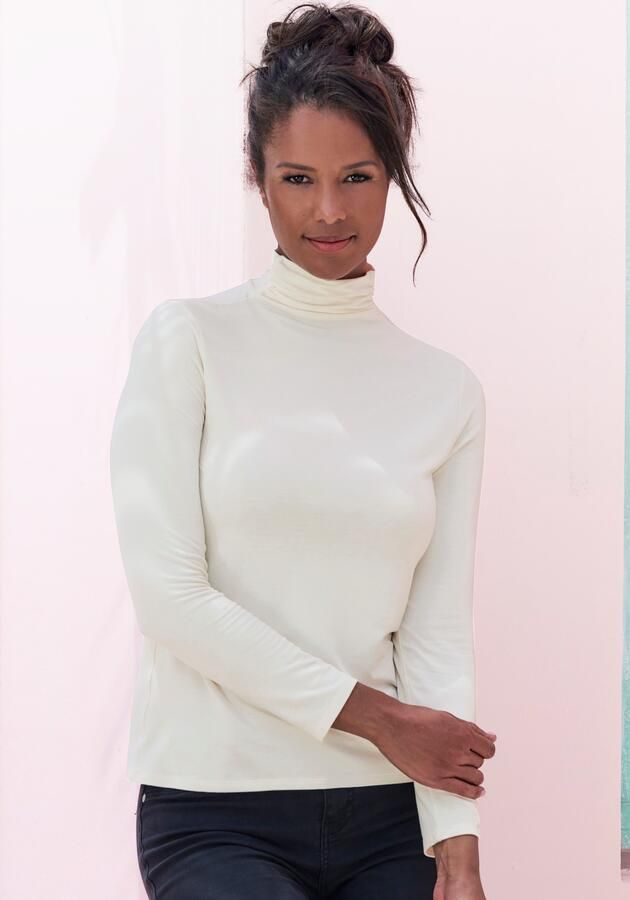 Lascana Shirt met staande kraag Van zachte viscose-stretch van zachte viscosekwaliteit - Foto 5