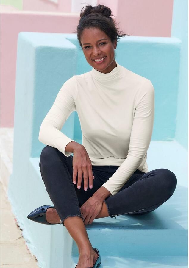 Lascana Shirt met staande kraag Van zachte viscose-stretch van zachte viscosekwaliteit - Foto 2