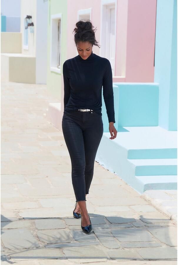 Lascana Shirt met staande kraag Van zachte viscose-stretch van zachte viscosekwaliteit - Foto 3