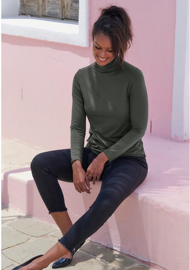 Lascana Shirt met staande kraag Van zachte viscose-stretch van zachte viscosekwaliteit - Foto 3