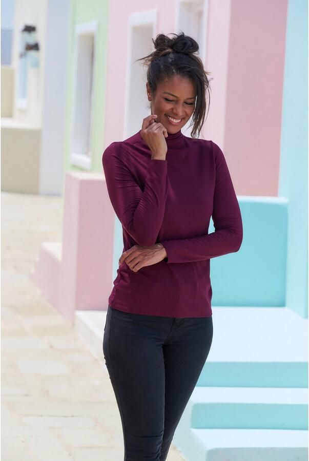 Lascana Shirt met staande kraag Van zachte viscose-stretch van zachte viscosekwaliteit - Foto 3